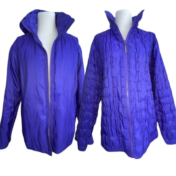 Mycra Pac Donatella Fashion Travel Reversible Rain Coat Purple Small - Picture 1 of 17